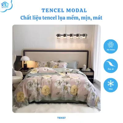 Bộ Chăn Ga Gối Tencel 100s RIO F5TEH ( 5 Món )