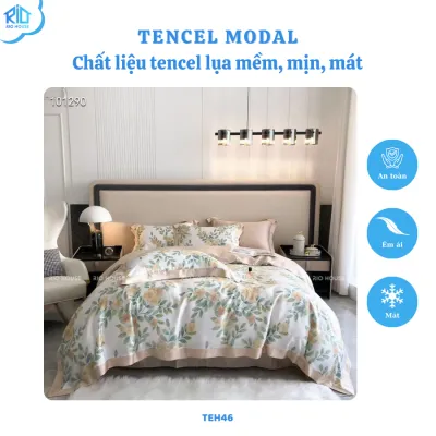 Bộ Chăn Ga Gối Tencel 100s RIO F5TEH ( 5 Món )