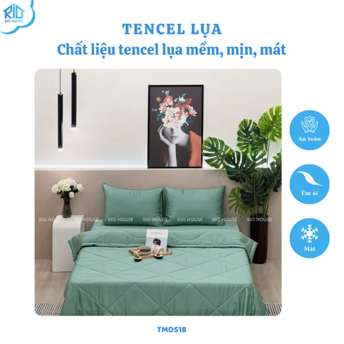 Bộ Chăn Ga Gối Tencel Modal RIO Solid F5TMDS ( 5 Món)