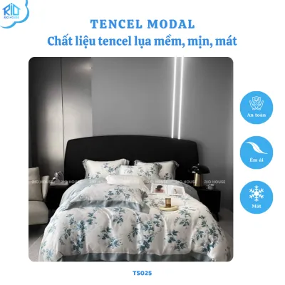 Bộ Chăn Ga Gối Tencel 80s RIO F5TS ( 5 Món )