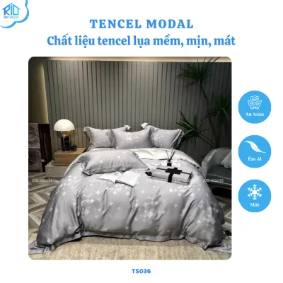 Bộ Chăn Ga Gối Tencel 80s RIO F5TS ( 5 Món )