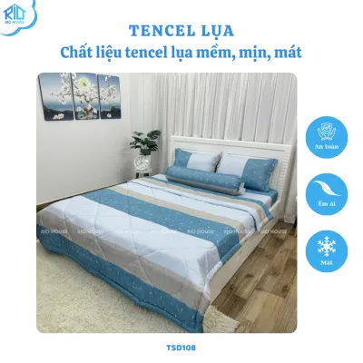 Bộ Chăn Ga Gối Tencel Lụa RIO Standard F5TSD ( 5 Món )