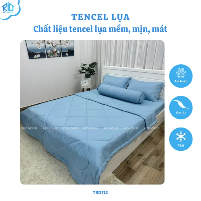 Bộ Chăn Ga Gối Tencel Lụa RIO Standard F5TSD ( 5 Món )