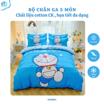 Bộ Drap & Vỏ Chăn Cotton RIO Classic Kid V4VCK ( 4 Món )
