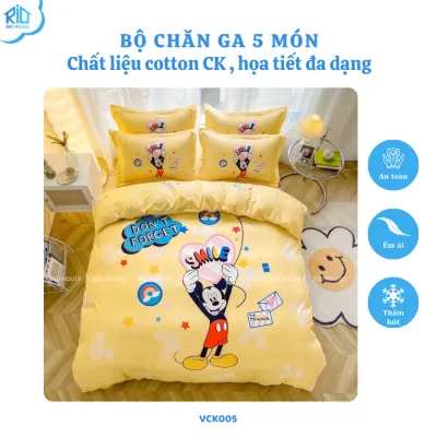 Bộ Drap & Vỏ Chăn Cotton RIO Classic Kid V4VCK ( 4 Món )