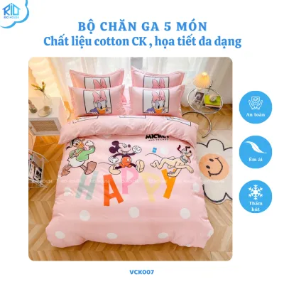 Bộ Drap & Vỏ Chăn Cotton RIO Classic Kid V4VCK ( 4 Món )