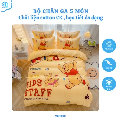 Bộ Drap & Vỏ Chăn Cotton RIO Classic Kid V4VCK ( 4 Món )