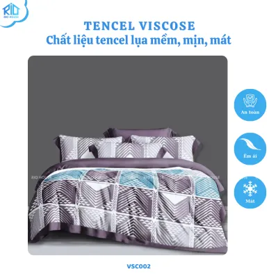 Bộ Chăn Ga Gối Tencel Lụa RIO Viscose F5VSC ( 5 Món )